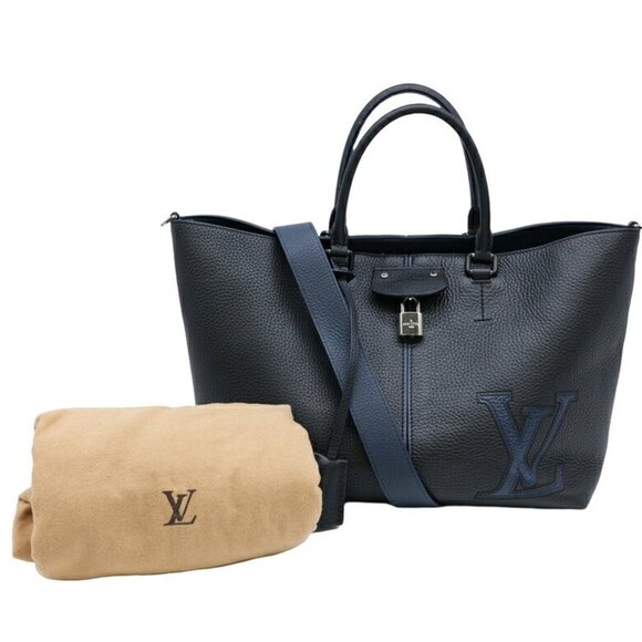 LOUIS VUITTON Black Leather Tote Bag - Picture 1 of 16